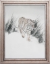 Тигр в траве - Авторский батик (31,8 х 39,2 см) Рисунок ; Батик, Шелк 2009 г ; 8961/2 инфо 1659k.