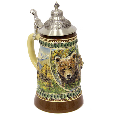 Пивная кружка "Медведи" коллекционная с крышкой, 25 см см Артикул: 14349 Изготовитель: Китай инфо 4736e.