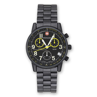 Часы COMMANDO SMC II, хроно, черный циферблат, стальной корпус, браслет Часы наручные 2010 г инфо 12929f.