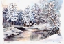 Зимний пейзаж - Авторский батик (30 х 38 см) Батик, Шелк Размер: 30 х 38 см 2009 г инфо 12983f.
