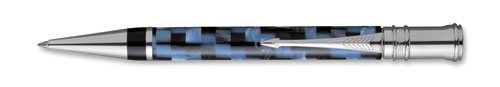 Шариковая ручка "Parker Duofold", шахматная, синяя, с позолоченными 23К деталями с позолоченными 23К деталями дизайна инфо 13099f.