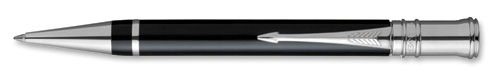 Шариковая ручка "Parker Duofold Platin", черная, детали дизайна с платиновым покрытием детали дизайна с платиновым покрытием инфо 13101f.