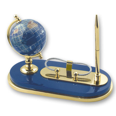 Набор: модель глобуса на подставке с ручкой, цвет: синий Диаметр 7,5 см 2010 г инфо 13992f.