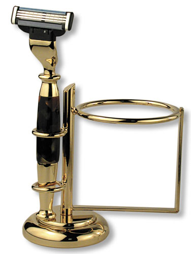 Бритвенный набор, цвет: золотистый, с коричневым перламутром Набор для бритья 2010 г инфо 74g.