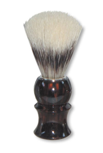 Помазок, барсучий ворс, ручка - коричневый пластик Набор для бритья 2010 г инфо 79g.